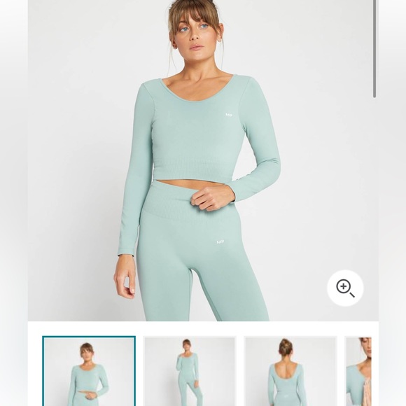 MyProtein composure seamless long sleeve crop top. Ice blue or purple. Size S - Picture 4 of 8